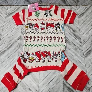 Hello Kitty Dog Pajama Size M / L Christmas One Piece Waffle Knit Thermal